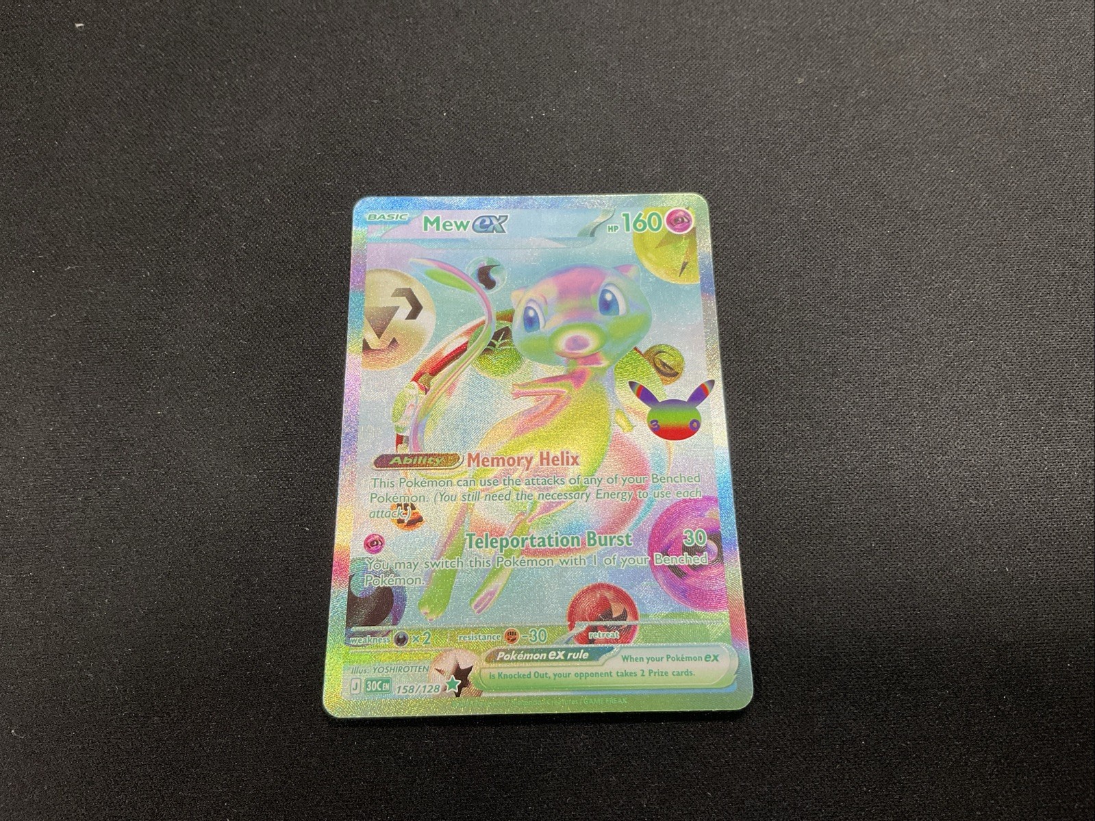 Pokemon Mew ex 158/128 Futuristico Raro Me: 30° Celebrazione