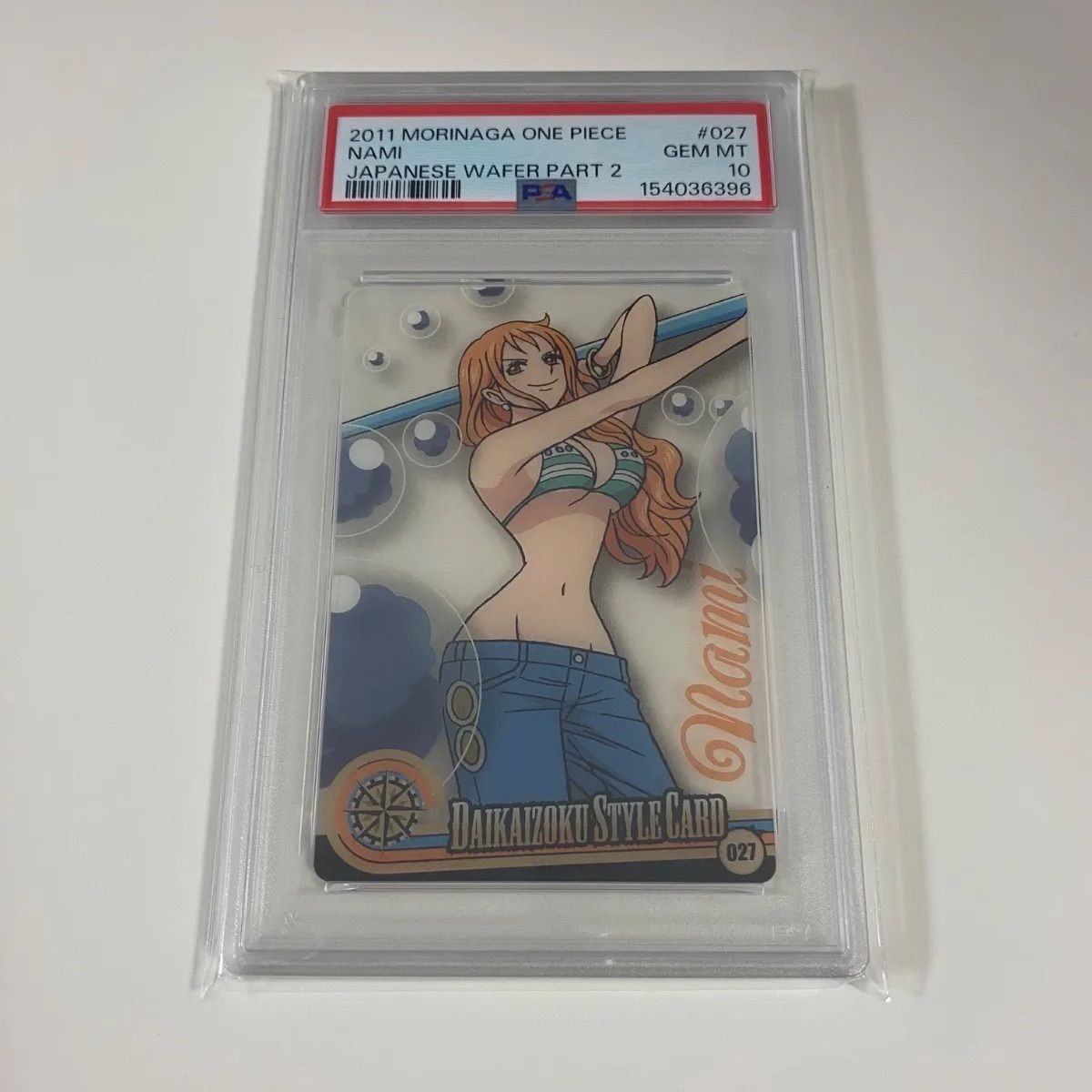 PSA10 One Piece Morinaga Wafer Card 027