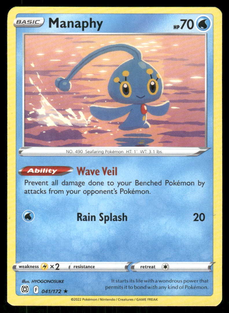POKEMON MANAPHY STELLE BRILLANTI 041/172 R QUASI NUOVO/M