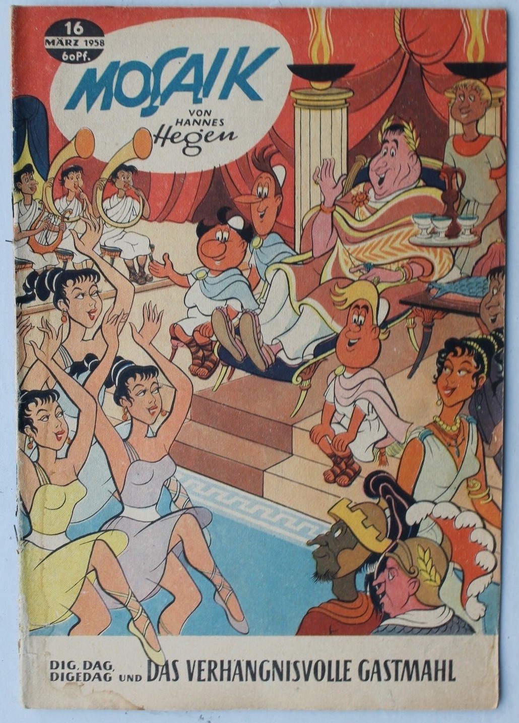 Originale MOSAIK Hannes Hegen Nr. 16 Marzo 1958 Il Fatale Banchetto
