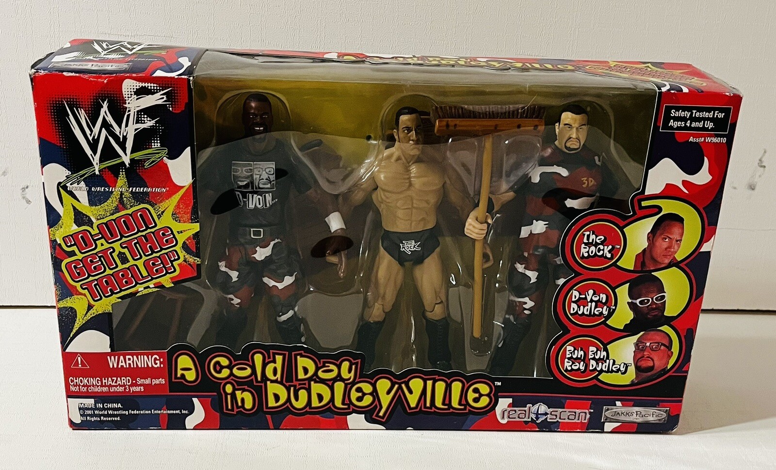 NUOVO WWE deluxe classic superstars 3 pack d-von, the rock & buh buh ray figure