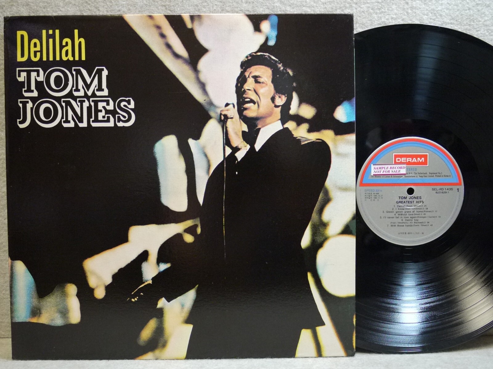 Tom Jones Delilah The Greatest Hits 1989 Korea LP Picture & Lyric W/In NM promo
