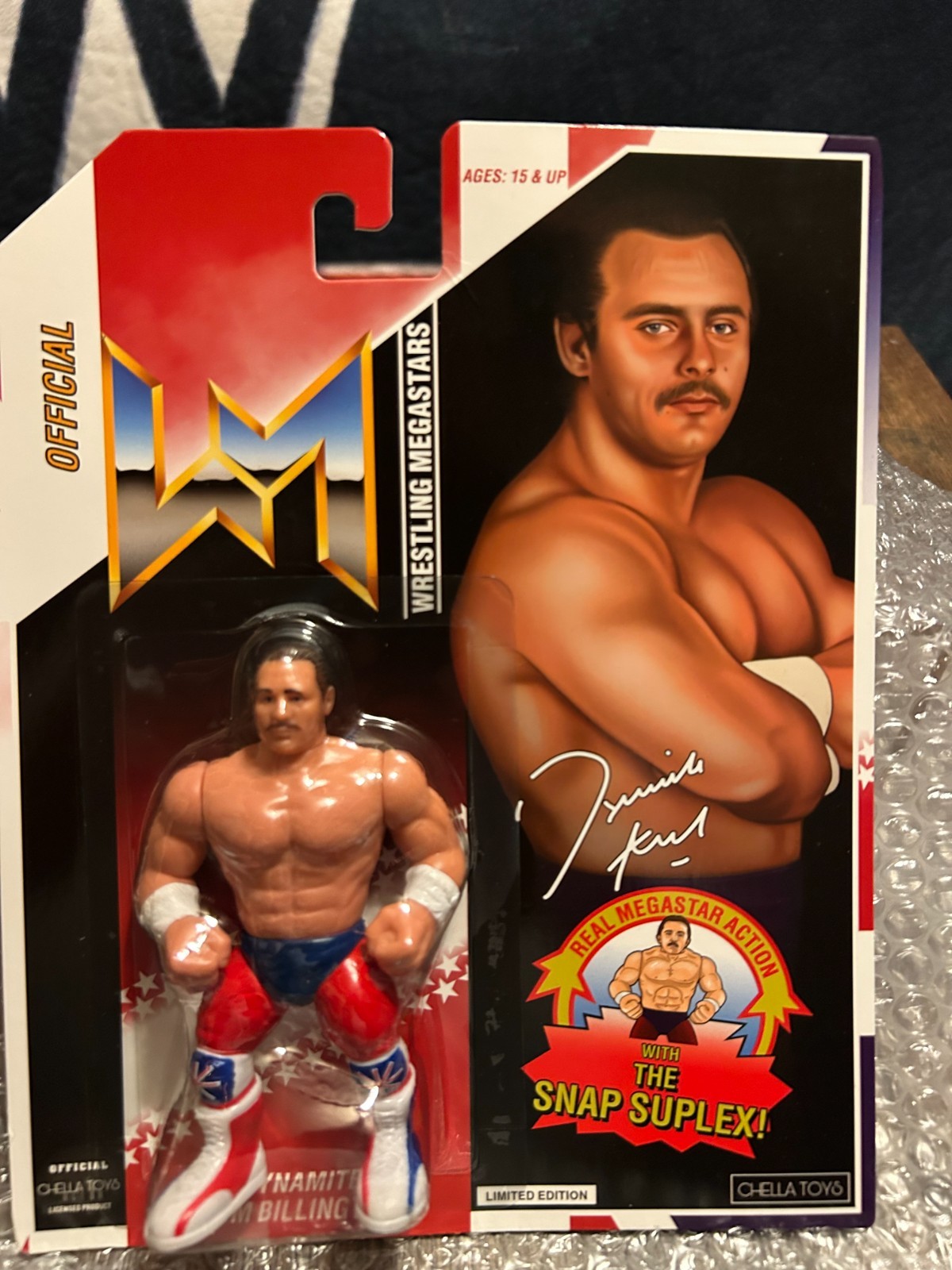 Rare CHELLA TOYS THE DYNAMITE KID TOM BILLINGTON WRESTLING FIGURE VARIANT Card 