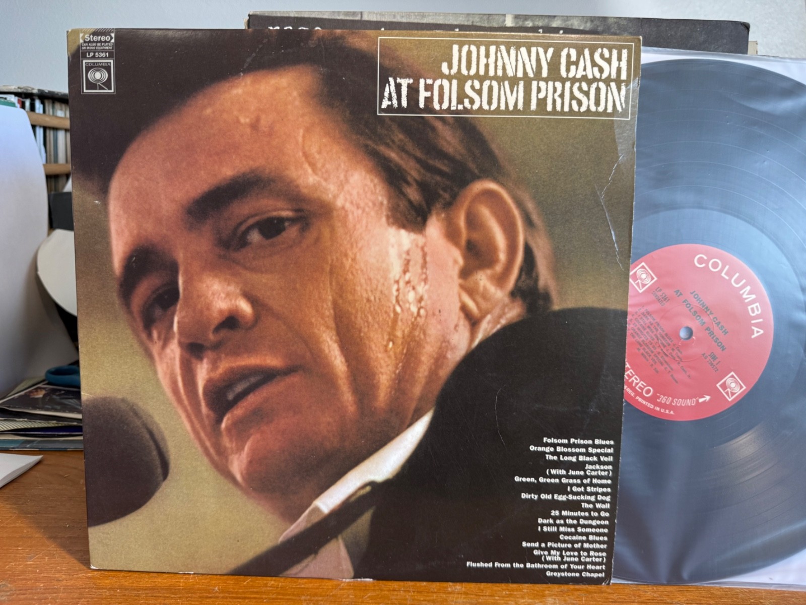 JOHNNY CASH AT FOLSOM PRISON - 2010 SUNDAZED PRESS - VG++/VG+++ VINYL LP LOWEST$