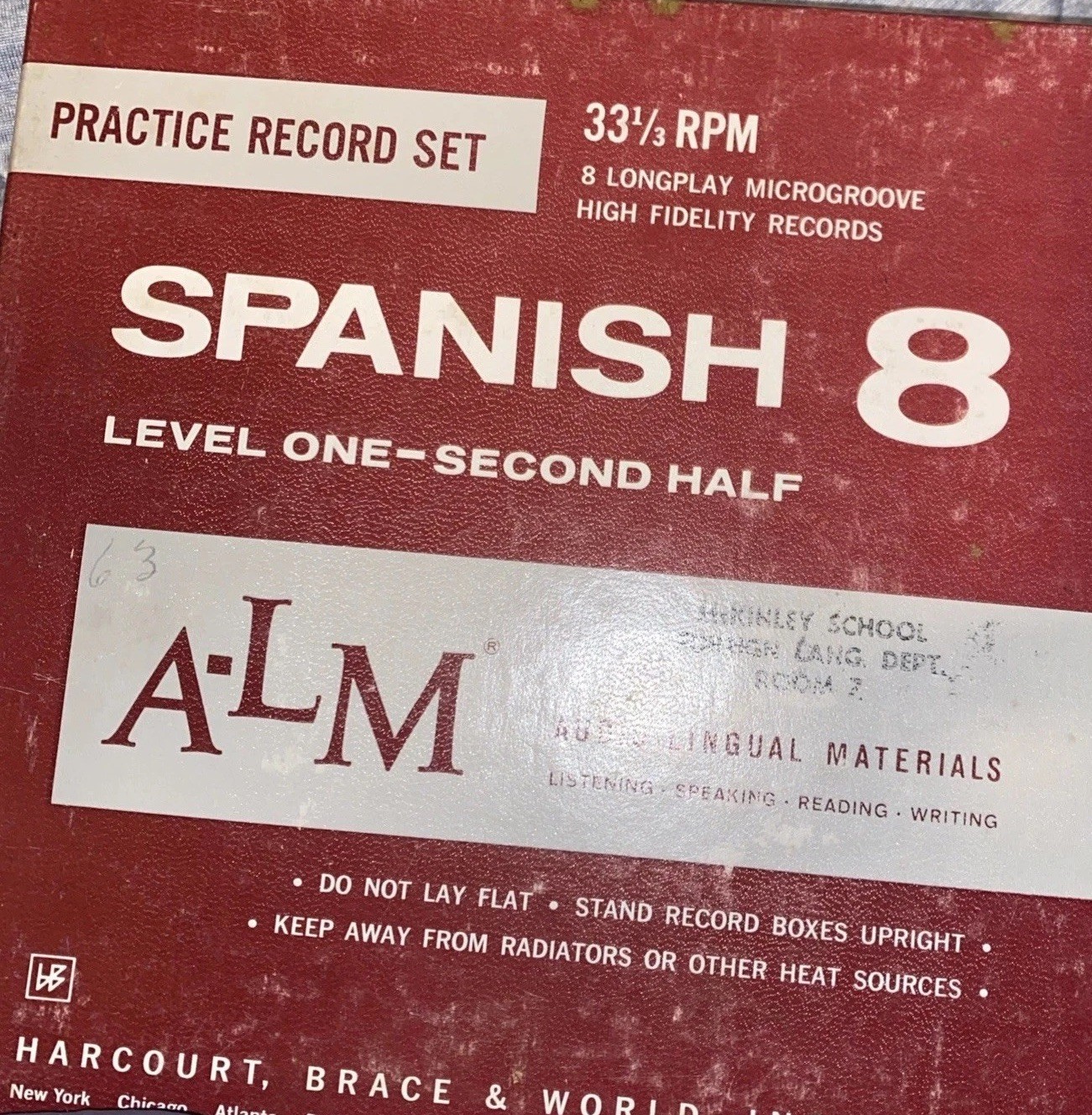 Spanish 8 Level One – 8 Record Set (Second Half) Harcourt Brace & World Inc 