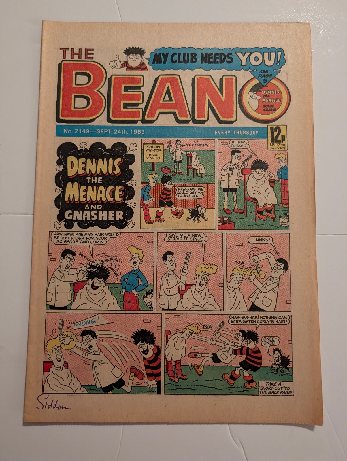 Beano Comic No 2149, September 24th 1983.