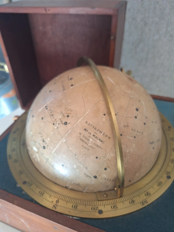 Raro globo celeste astronomico francese da tavolo