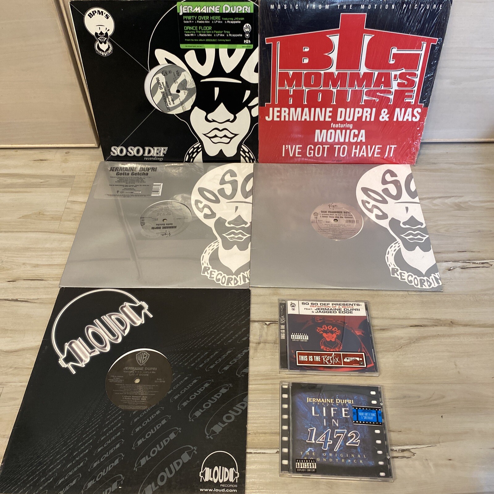 Jermaine Dupri 5 Vinyl 2 CD LOT I’ve Got To Have It Party Over Here I Think They