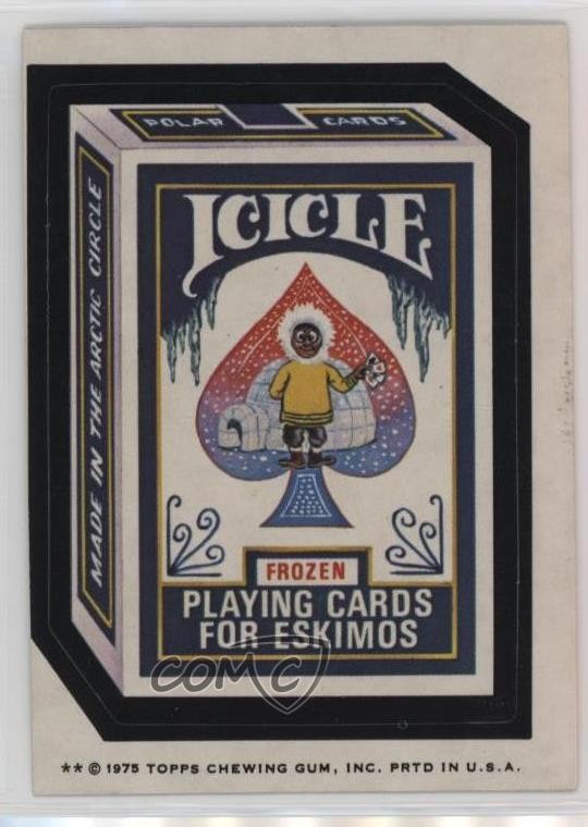 Topps Wacky Packages 1975 serie 13 carte da gioco Icicle 0u2j
