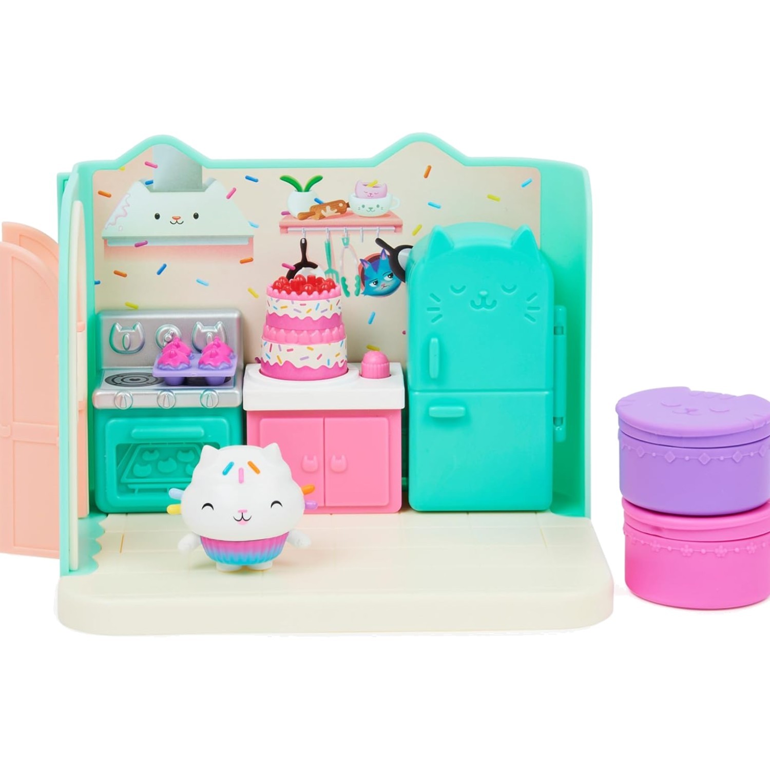 Gabby’s Casa delle Bambole, Bakey con Cucina Cakey con Figura e 3 Accessori, 3...