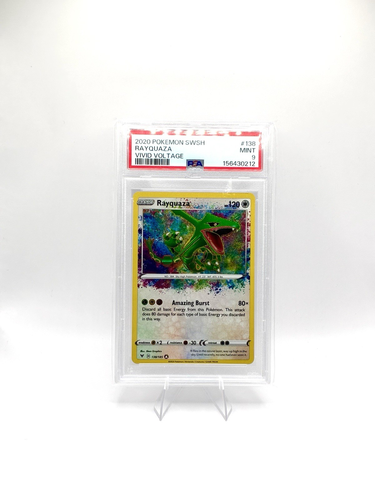 Rayquaza 138/185 Swsh04: Vivid Voltage Holo PSA 9
