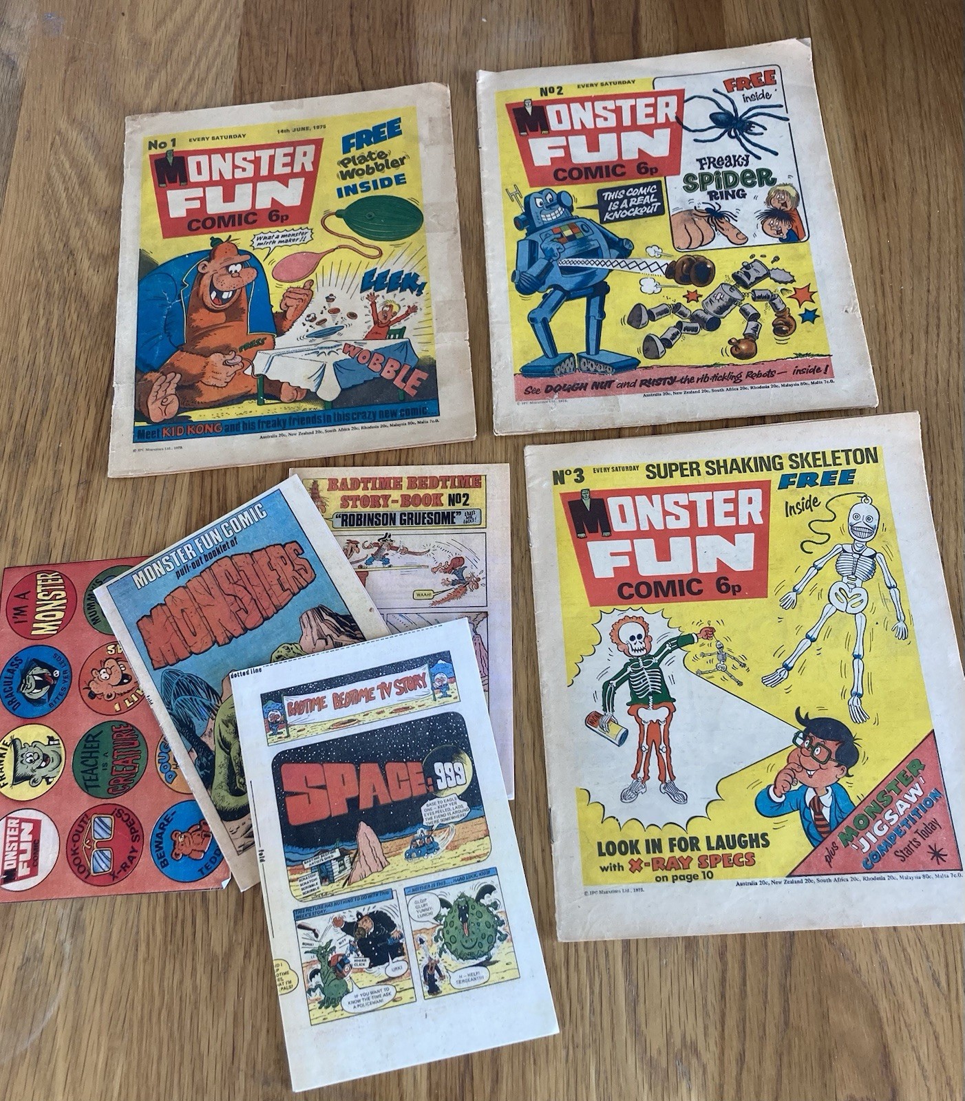 Monster Fun Comic No's 1, 2 & 3 (1975) Plus Extra Booklets. IPC UK Comics