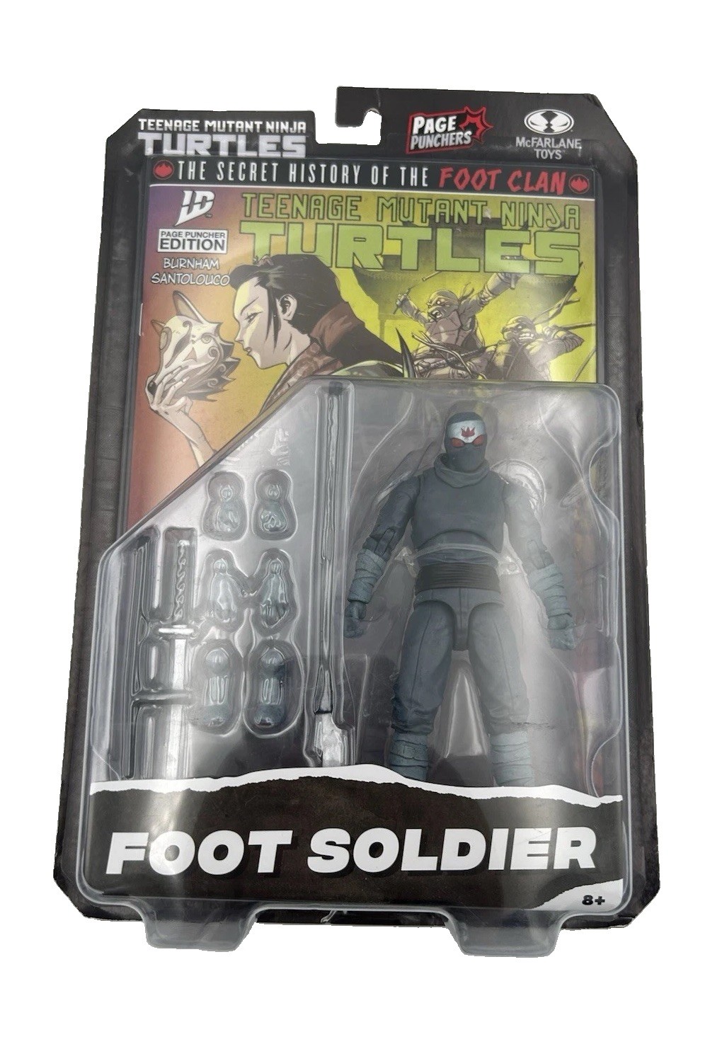 McFarlane Teenage Mutant Ninja Turtles Page Punchers Foot Soldier TMNT nuovo MISB