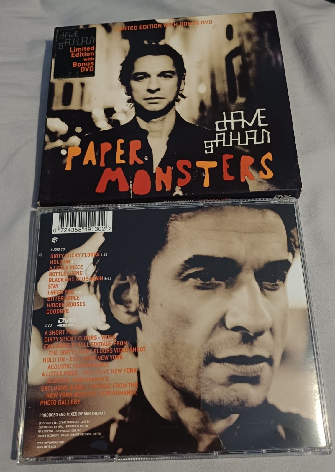 Dave Gahan - " Paper Monsters " - 2016 , 10 Track CD + Bonus DVD + Slip Case.