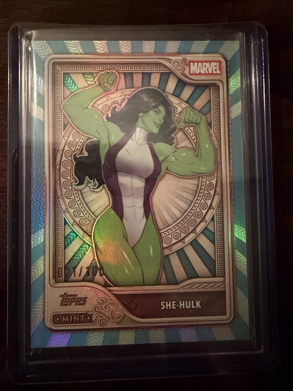 2026 Topps Marvel come nuovo - She-Hulk #50 livello bronzo lamina blu cielo /100