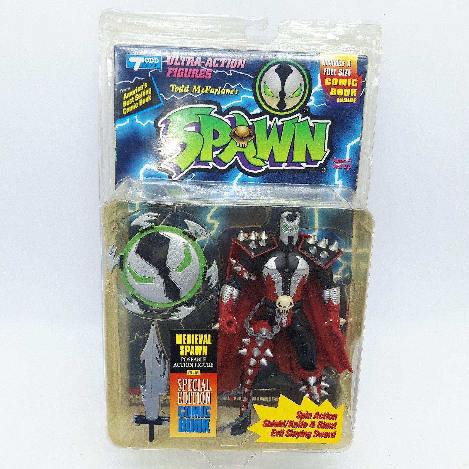 Modellino McFarlane Toys Medieval Spawn serie 1 1994 nuovo sigillato con fumetto