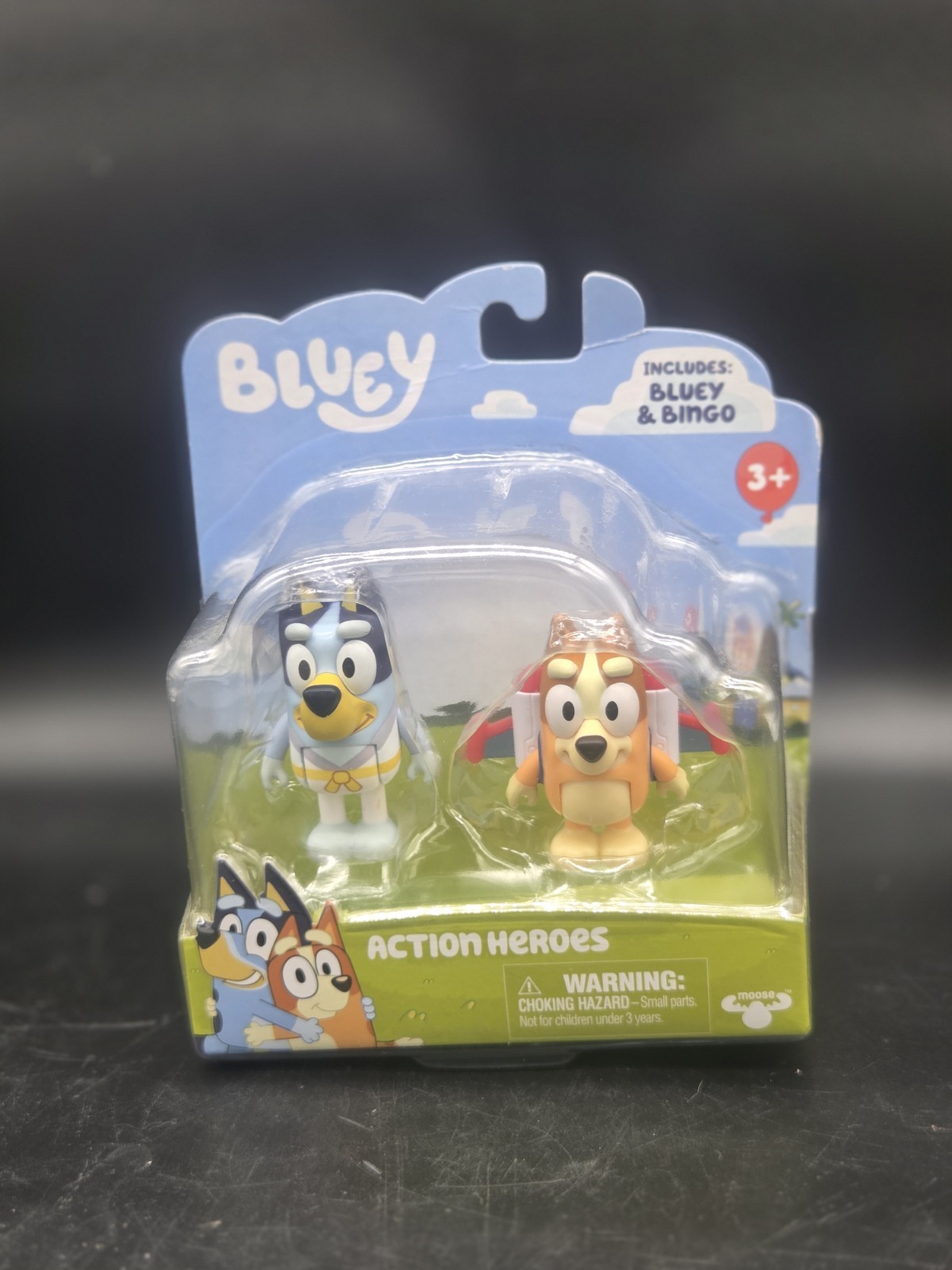 Confezione 2 Figurine Moose Toys Bluey Action Heroes