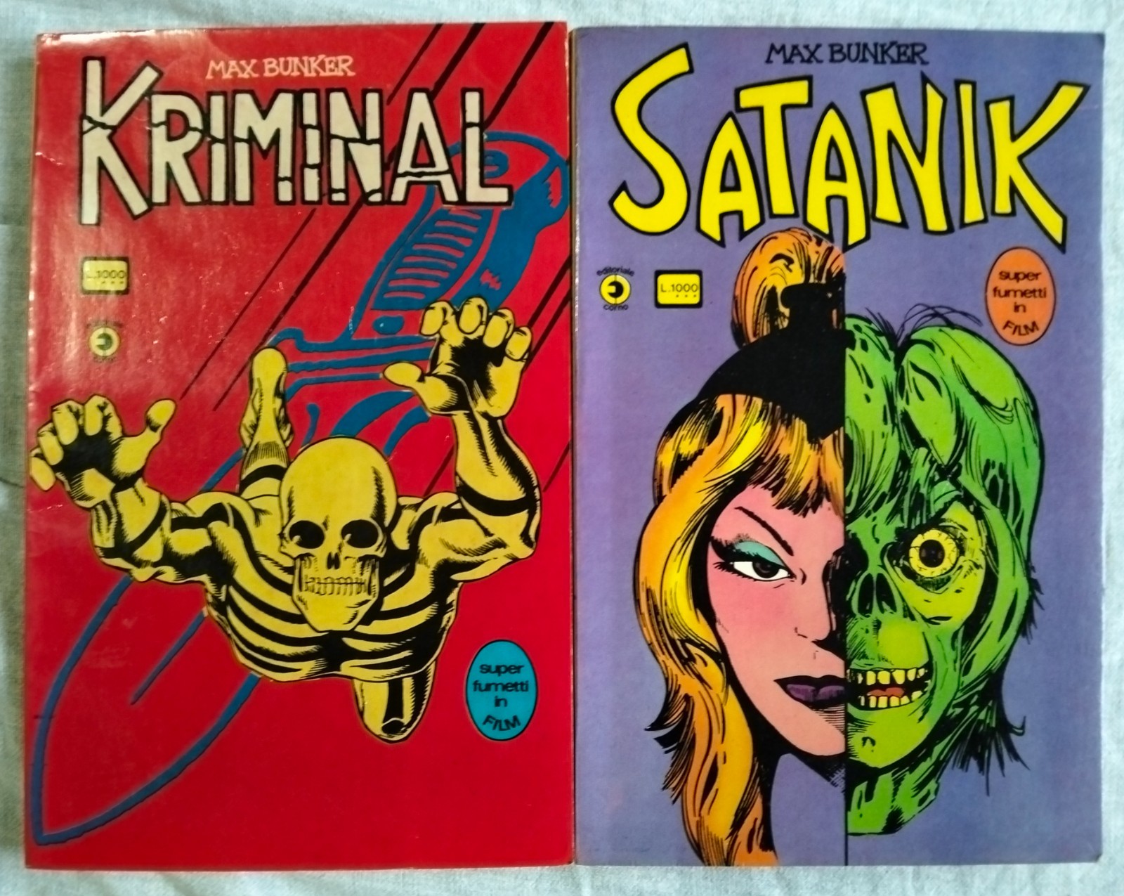 Super Fumetti in Film 4 e 8  KRIMINAL SATANIK Corno Magnus & Bunker 1976 1977