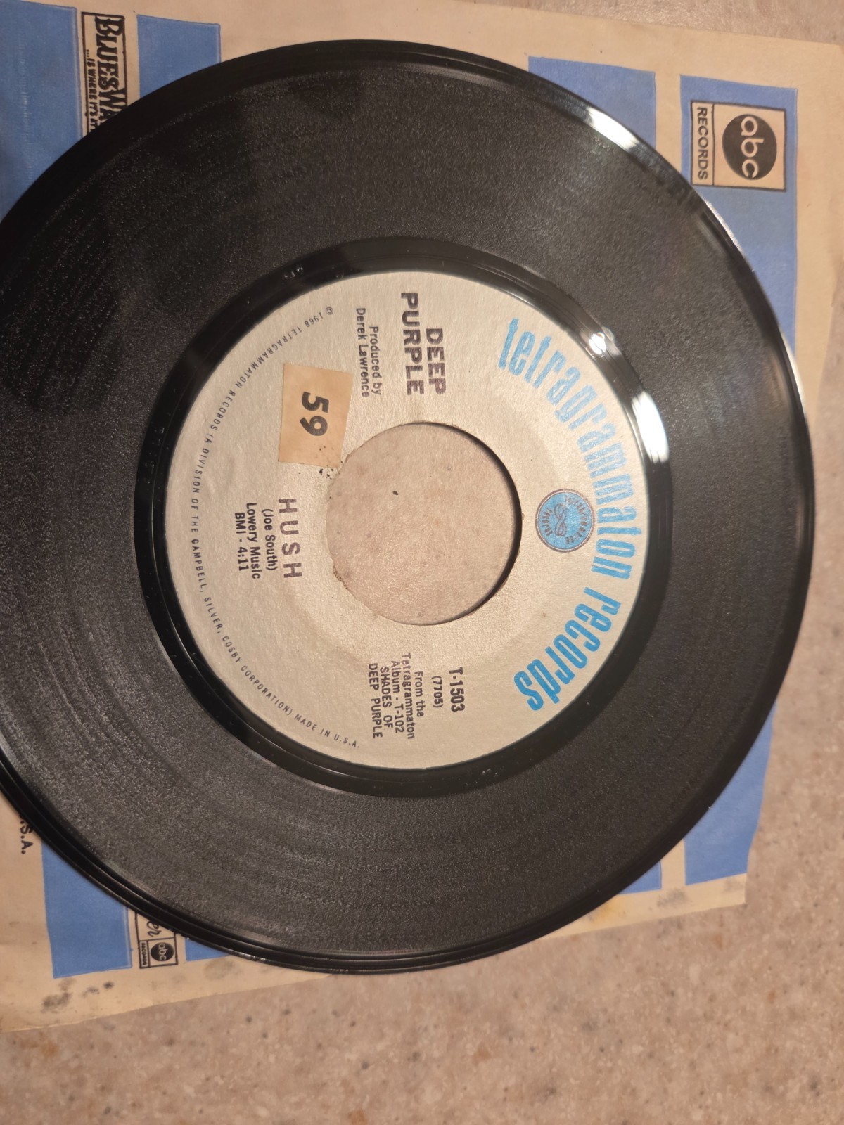 Deep Purple - Hush 45 RPM  VG+