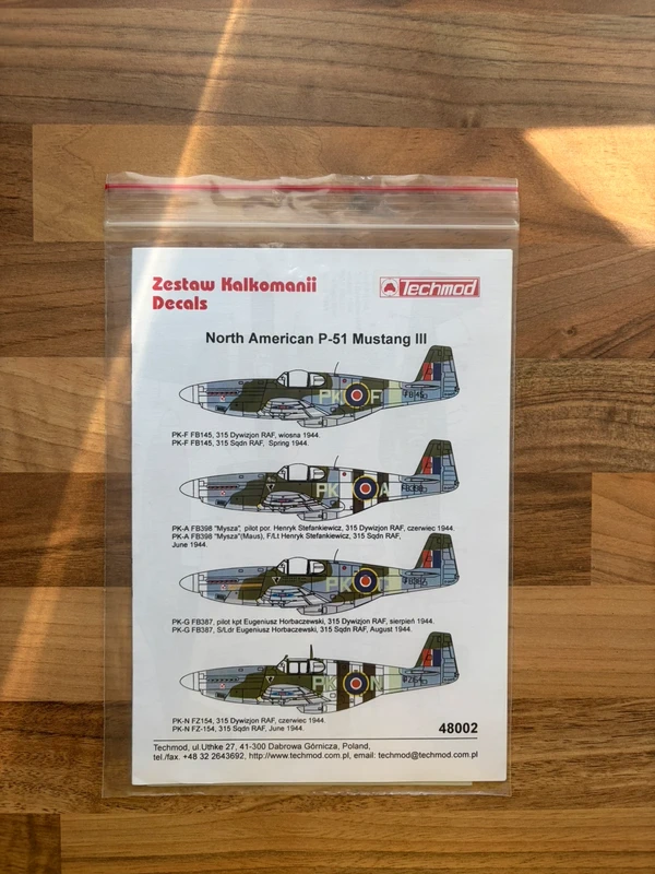Maquette Techmod Decals North American P-51 Mustang III 1/48