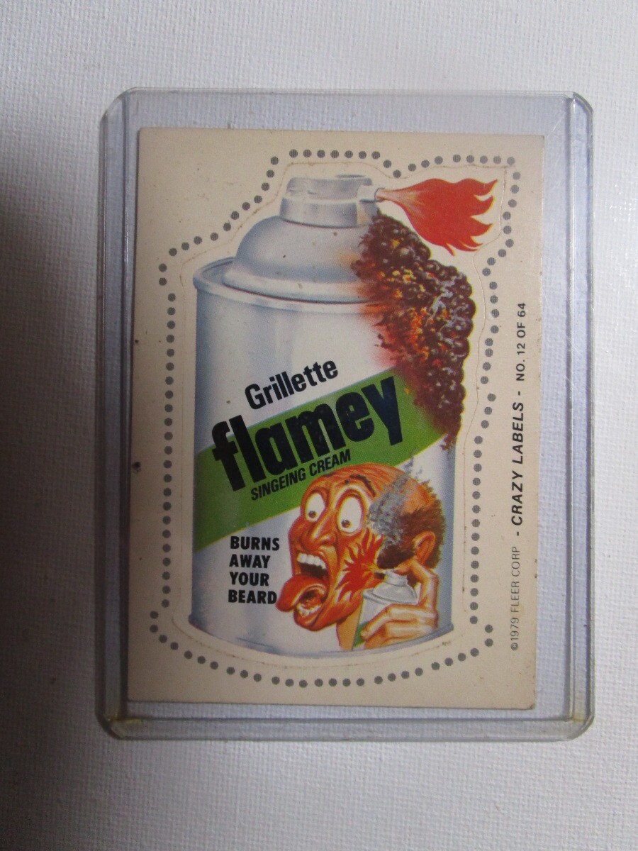 GRILLETTE FLAMEY SINGEING CREAM - 1979 Fleer Crazy Label Adesivi
