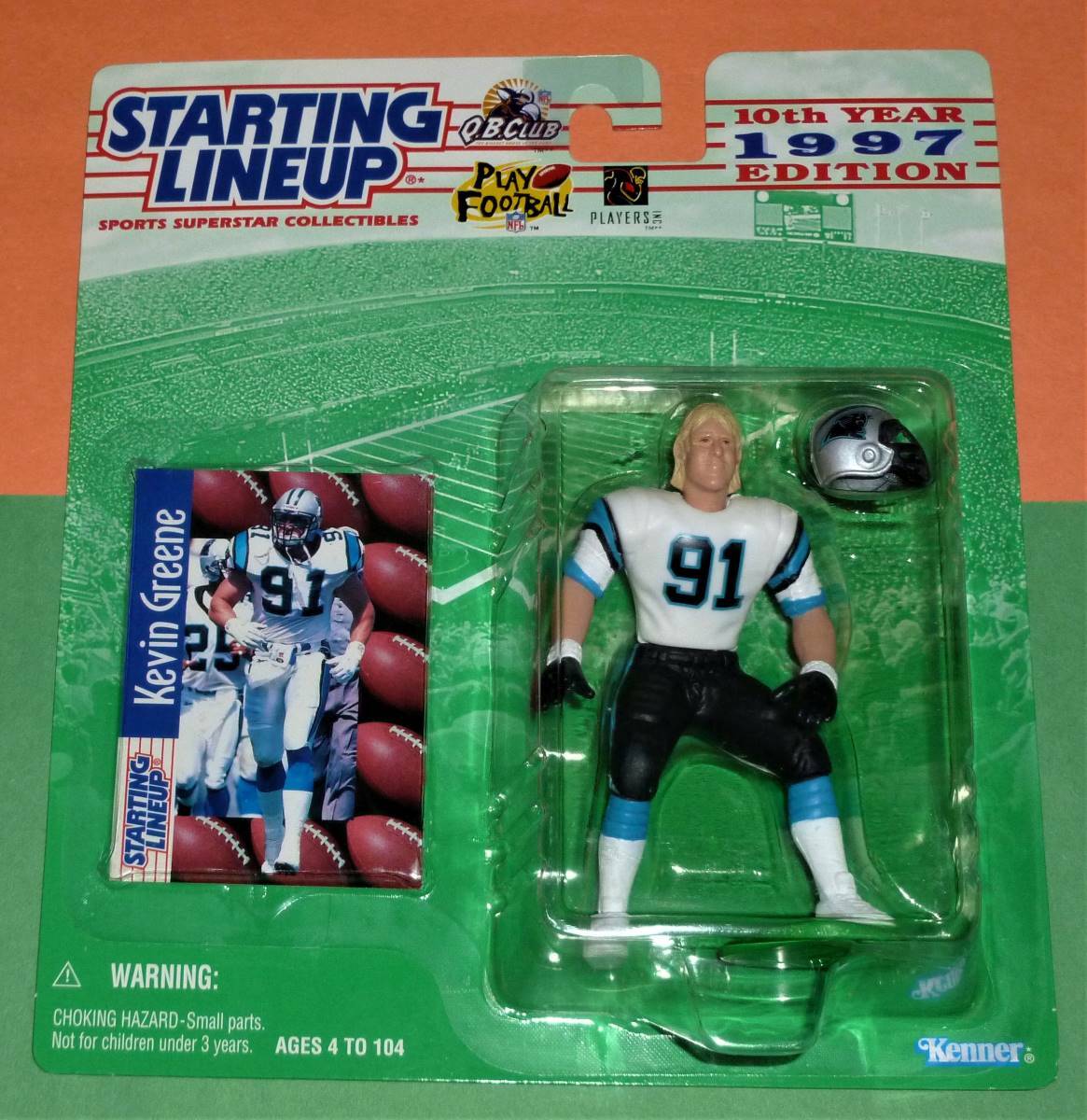 1997 KEVIN GREENE sole Carolina Panthers #91 Starting Lineup NM or better