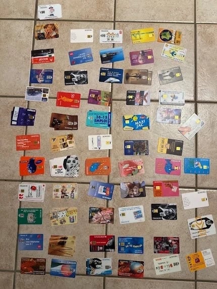 Lot de carte téléphonique, vintage