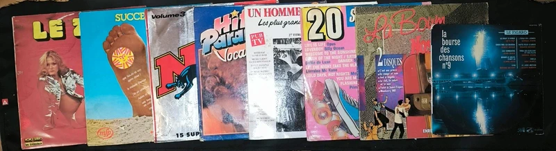 Lot de 16 vinyles 33t divers tubes 60/90