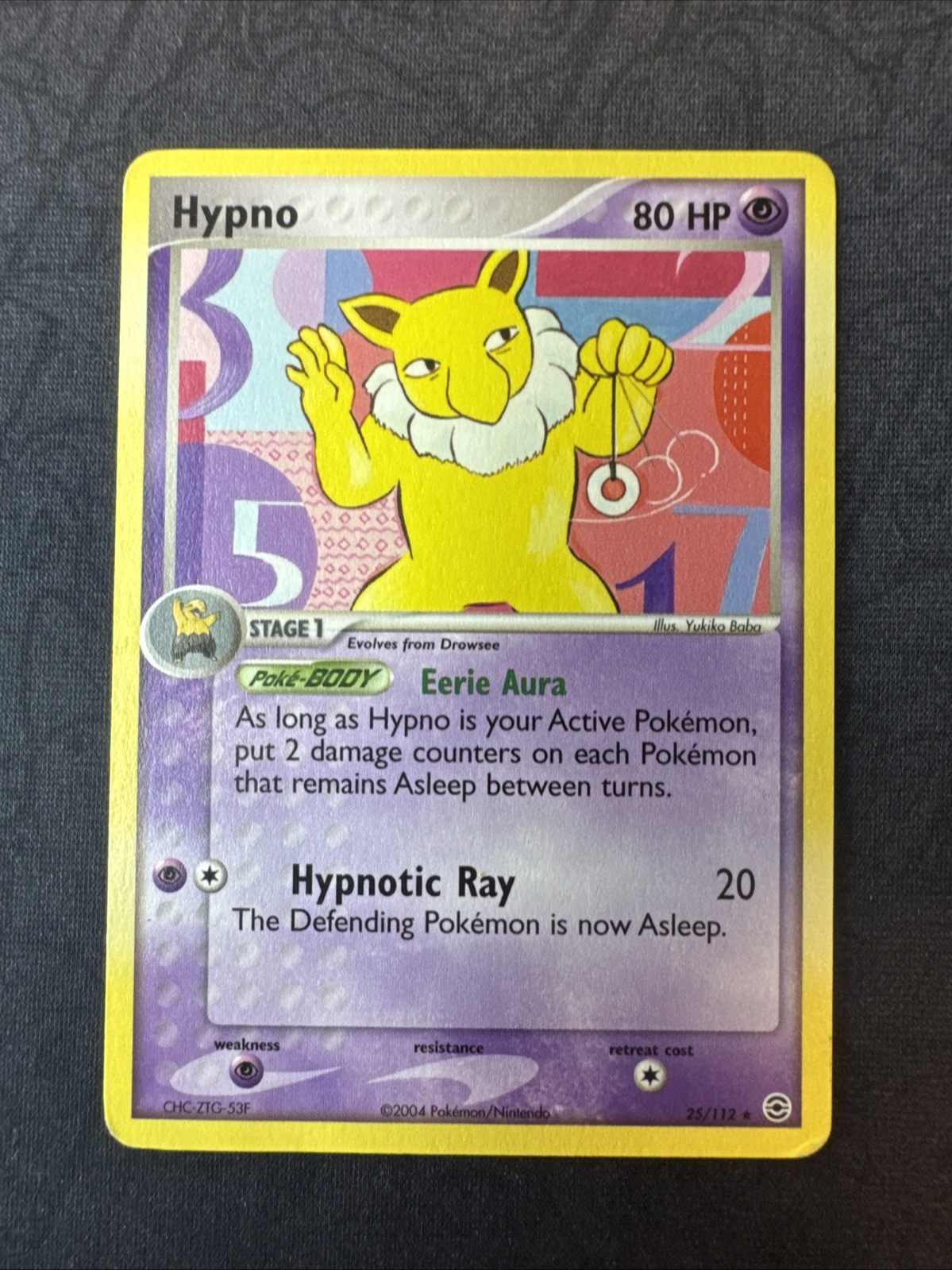 Hypno 25/112 Rosso Fuoco e Verde Foglia Pokemon Raro