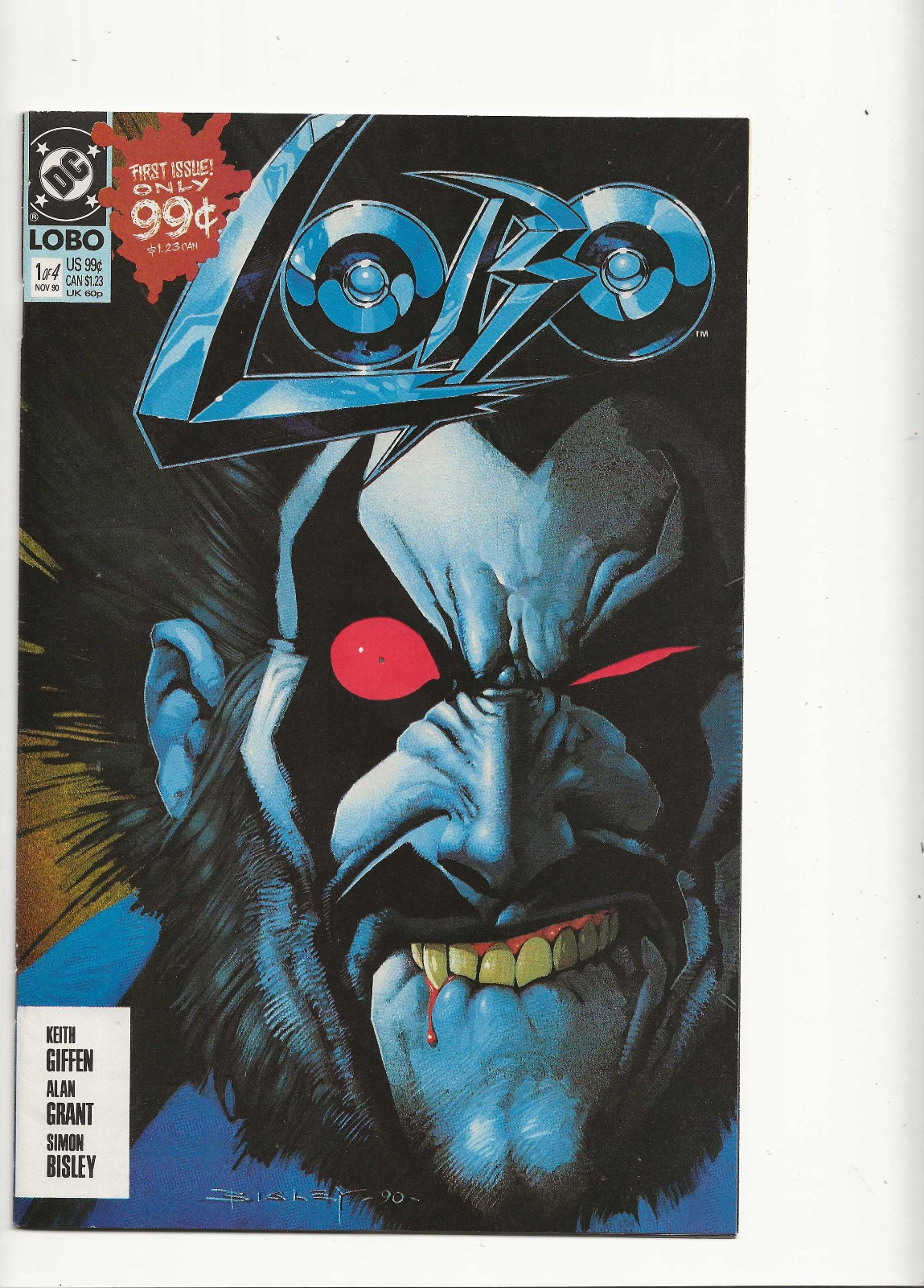 Lobi 1 quasi nuovo + rara seconda stampa 1990 DC Comic Bisley