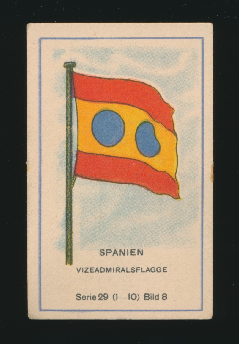 Biglietto sigaretta massaria 1929 Spagna vice ammiraglio bandiera