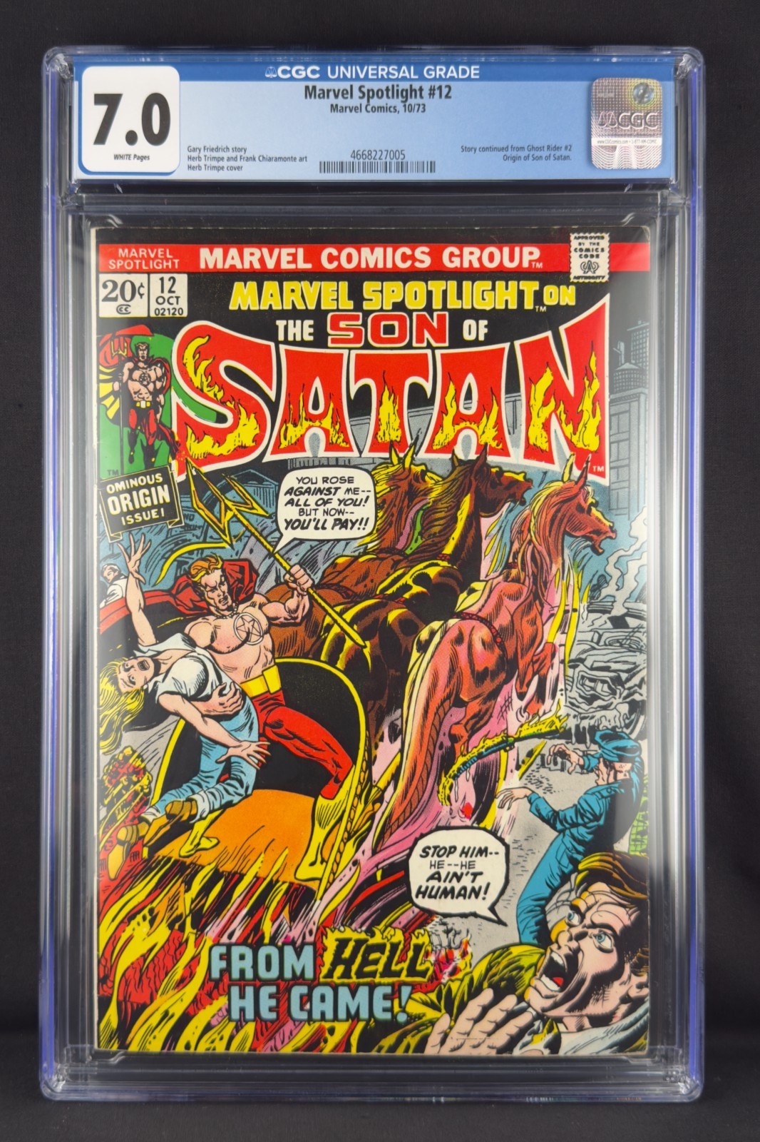 Marvel Spotlight #12 (1973) CGC 7.0 - Origine Figlio di Satana