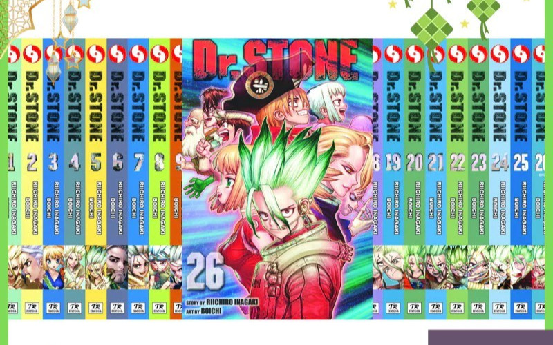 Dr Stone fumetto manga inglese set completo vol. 1-26 di Riichiro Inagaki SPEDIZIONE ESPRESSA