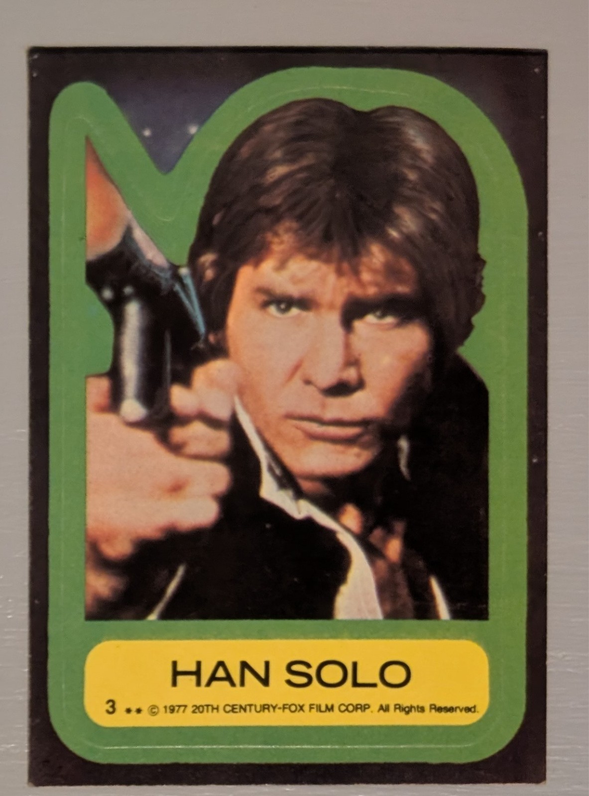 HAN SOLO 1977 Topps sticker card #3