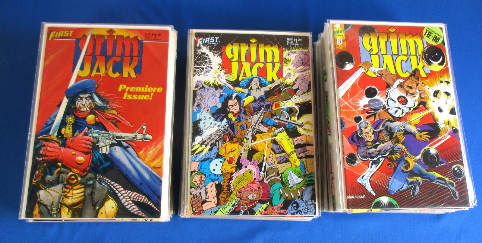 Grim Jack First Comics 1-81 corsa mancante 9 30 32 45 47 58 68 79 ottime condizioni+ o superiore