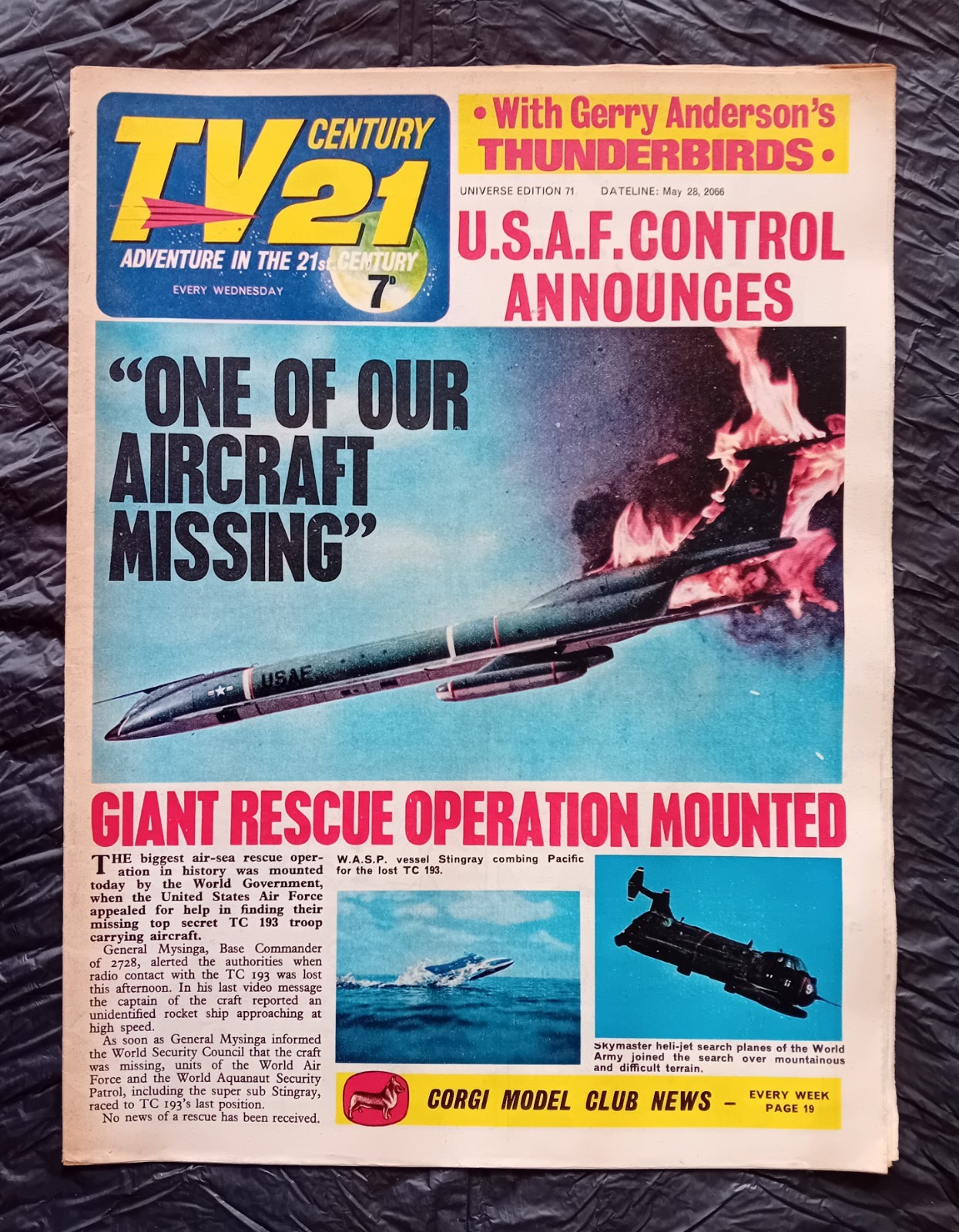 TV Century 21 comic #71 (28/05/1966). Flat/clean/complete. FN-