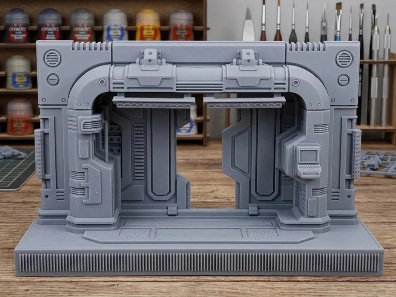 Puerta Sci-Fi Terreno Star Saga 3D Escenografia Star Wars