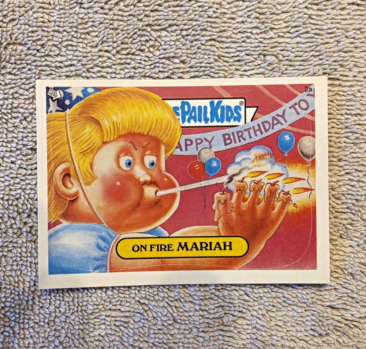 2003 Garbage Pail Kids On Fire Mariah #2a Gold Sticker Checklist ANS1 Topps