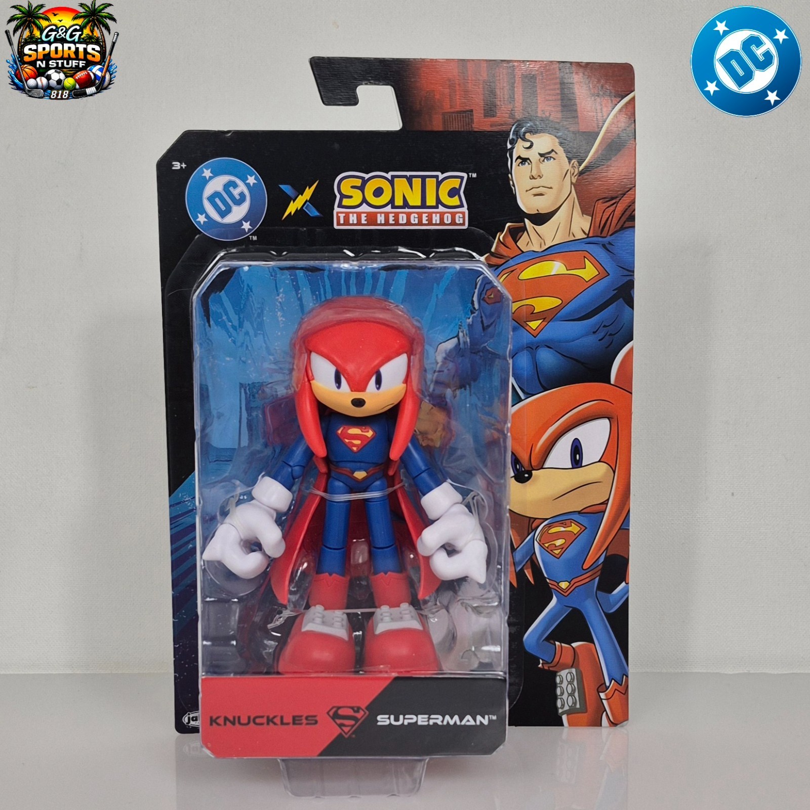 Nuovo 2025 DC x Sonic The Hedgehog - Knuckles Superman - 5" Jakks Pacific