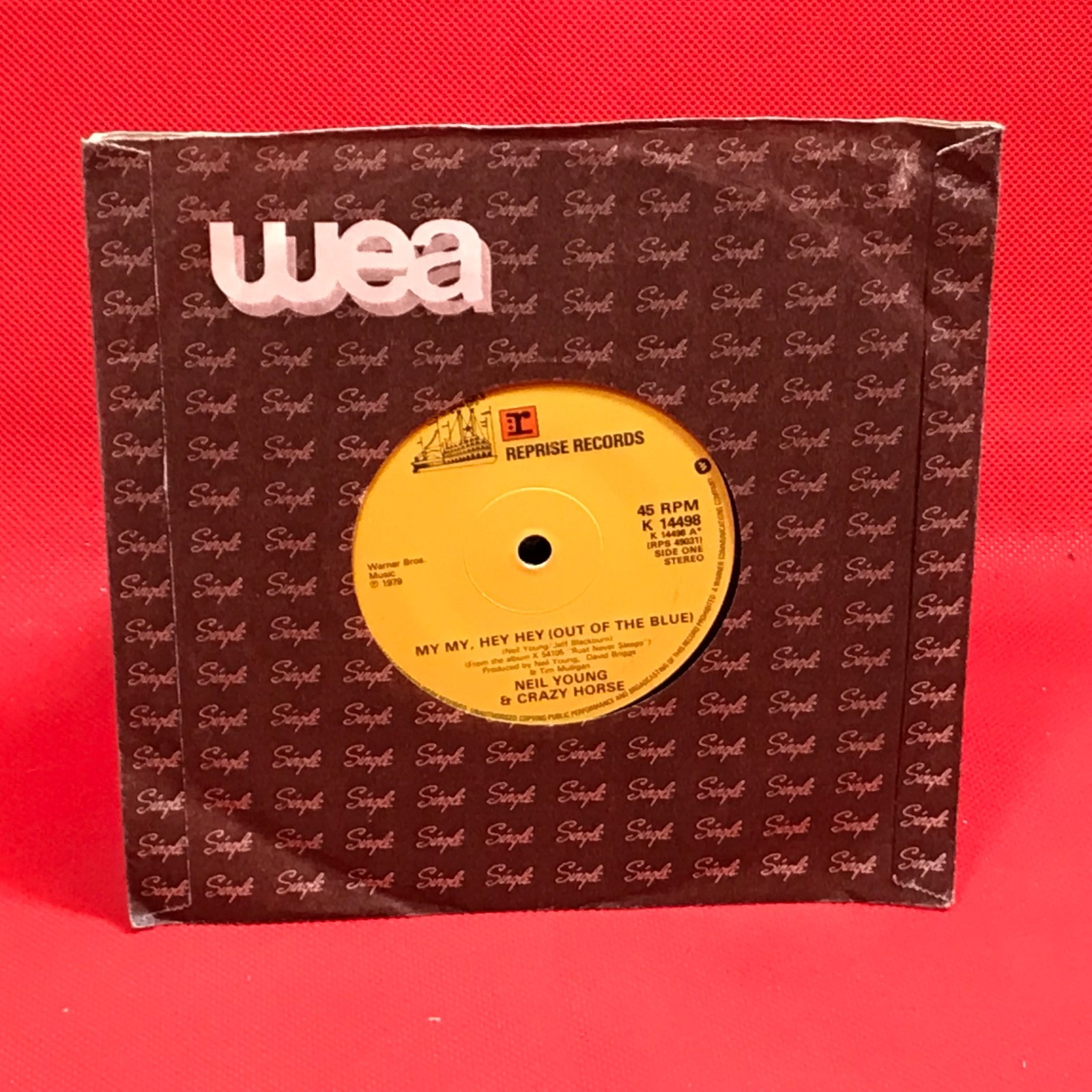 NEIL YOUNG & CRAZY HORSE My MyHey Hey Out Of The Blue 1979 UK 7" vinyl single 45