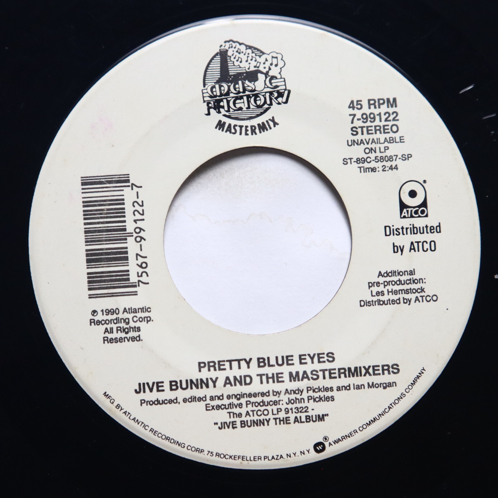 Jive Bunny & The Mastermixers Pretty Blue Eyes / That's What I Like 45 RPM 7"