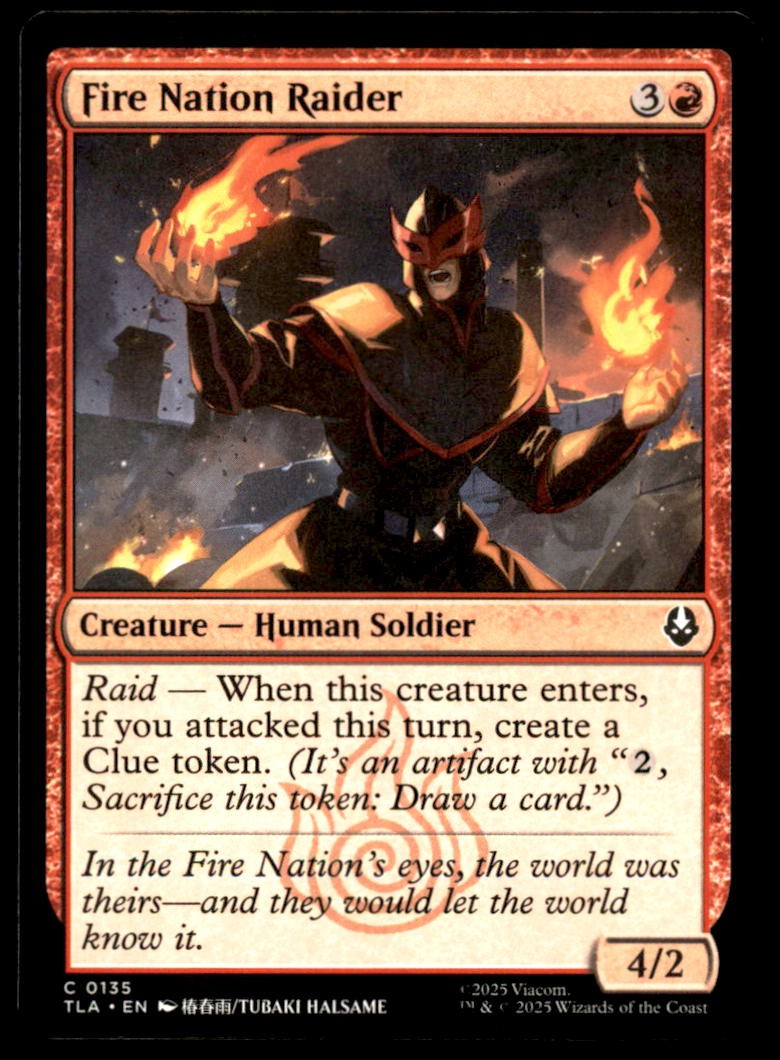 FIRE NATION RAIDER 135 MAGIC AVATAR: L'ULTIMO DOMINATORE DELL'ARIA NM