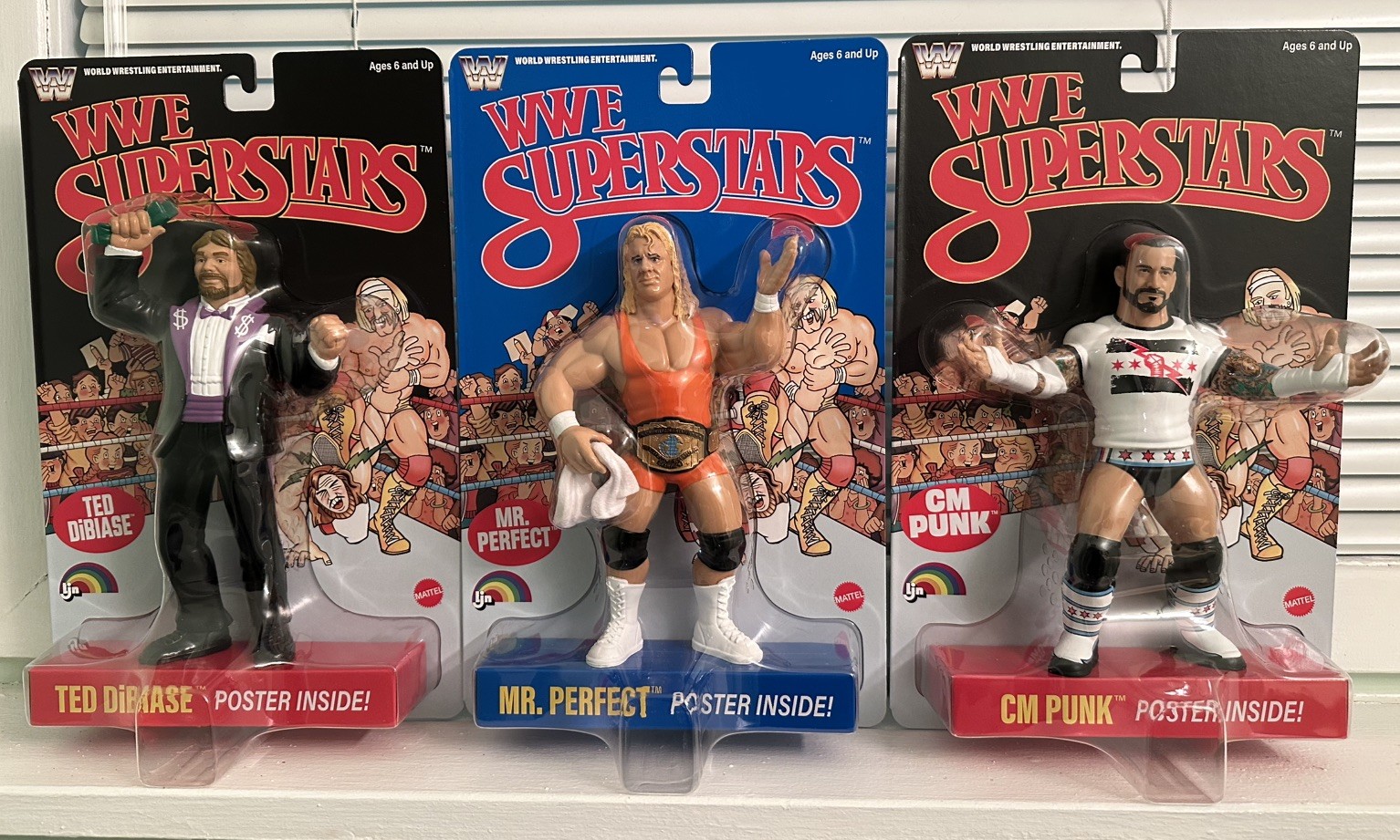 WWE LJN Superstars Wave 4 Black card CM Punk e DiBiase e Blue Card perfetta 