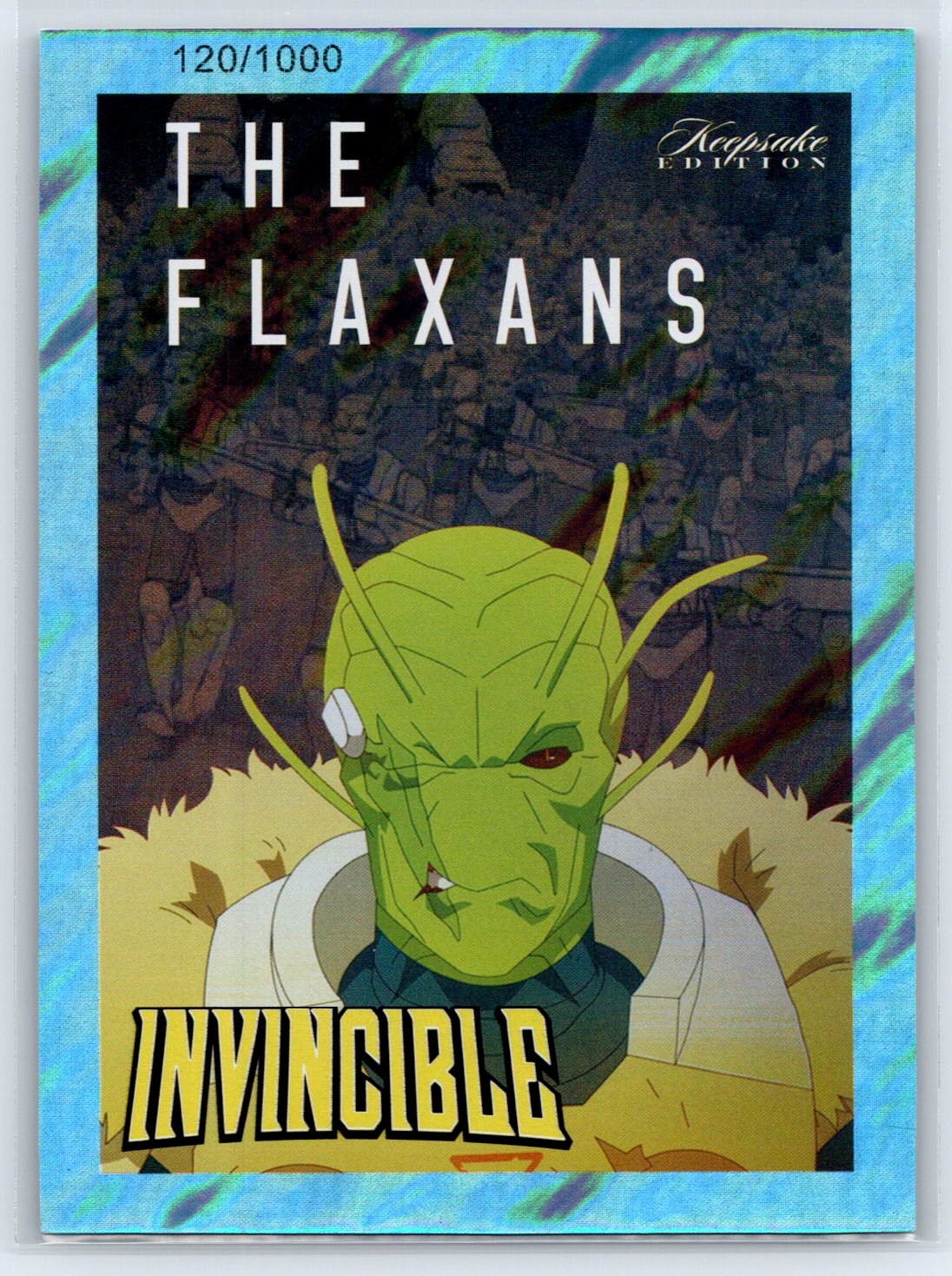 2025 Keepsake Invincible Stagione 1 The Flaxans Blue Holo Parallel #/1000 #199