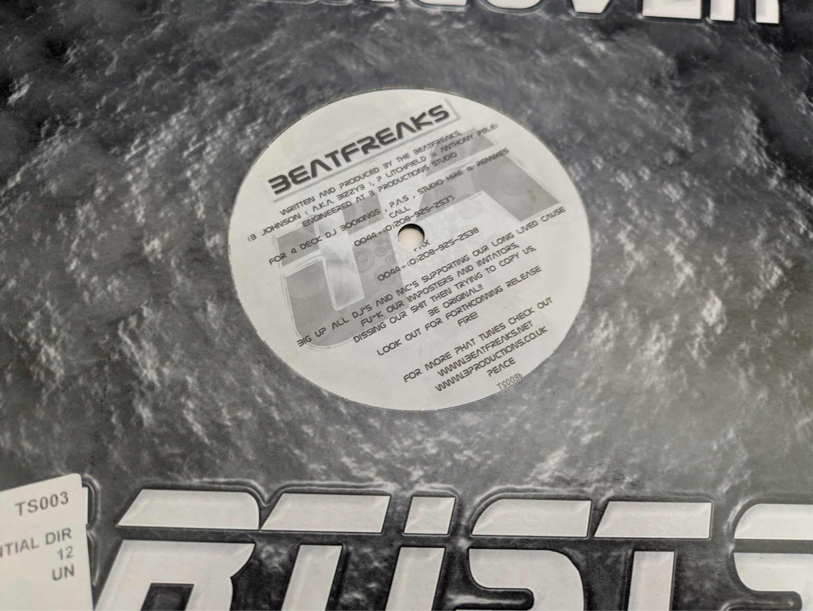 Beatfreaks – Speakerbox / Speakerbox VIP 12" TS003 Undercover Artists 2001 UKG