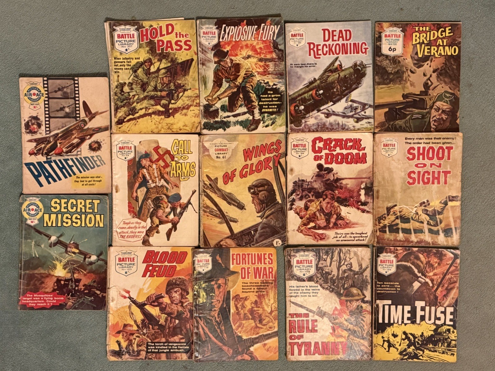 Joblot 14x Vintage War Picture Library Comic Books - Battle & Air Ace Library