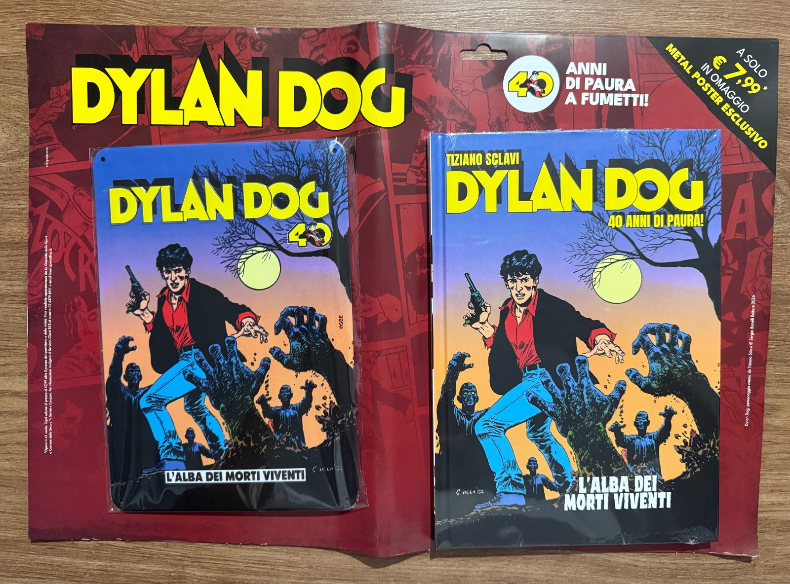 DYLAN DOG L'ALBA DEI MORTI VIVENTI 40 ANNI DI PAURA CON METAL POSTER