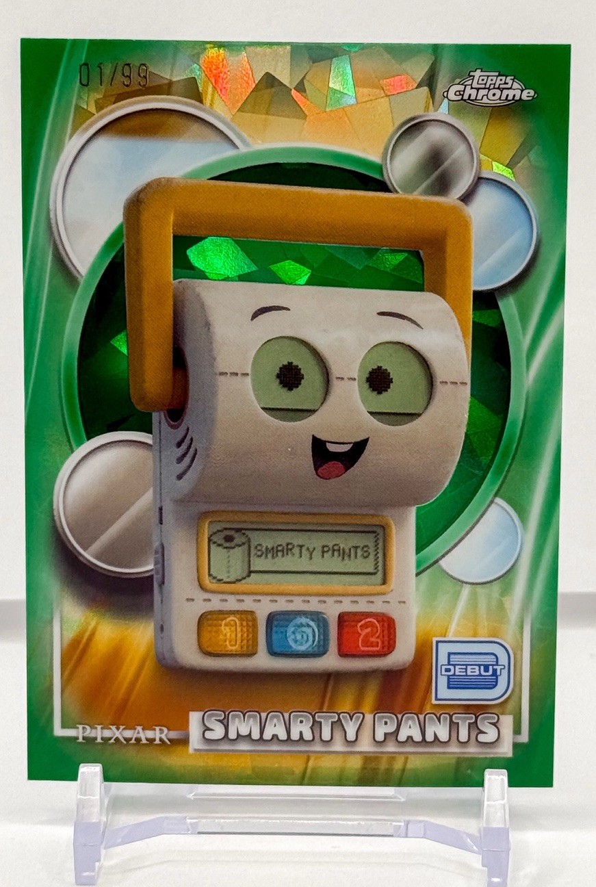 2026 Topps Chrome Disney Sapphire Smarty Pants DEBUT Green ALPHA 01/99 Toy Story