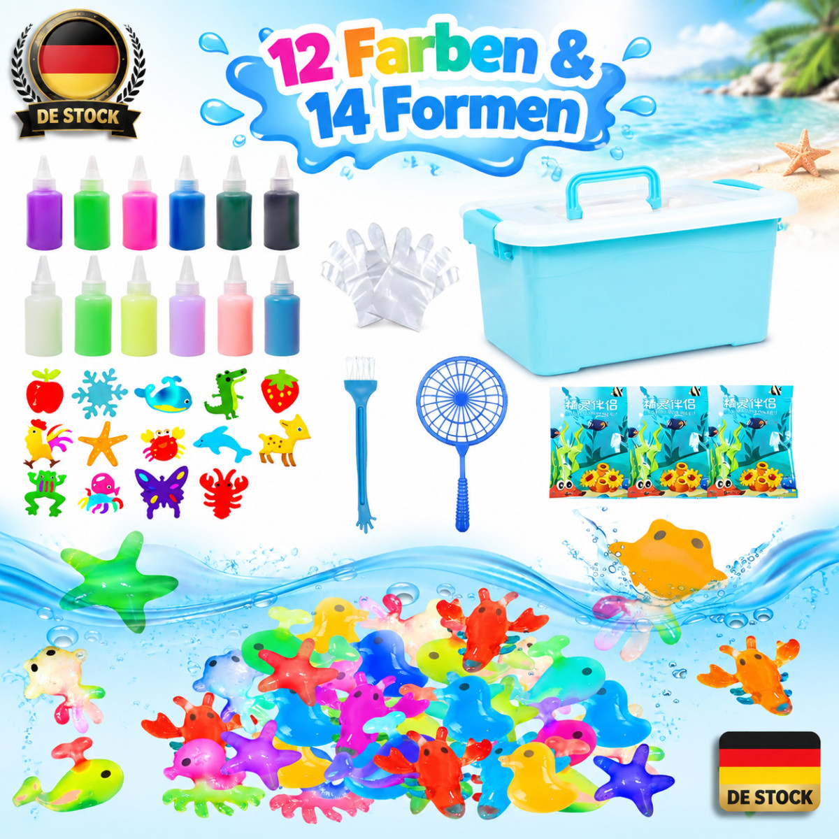 Magic Water Elf Set 12 Forme Polvere Magica Acqua Gel Giocattolo Regalo