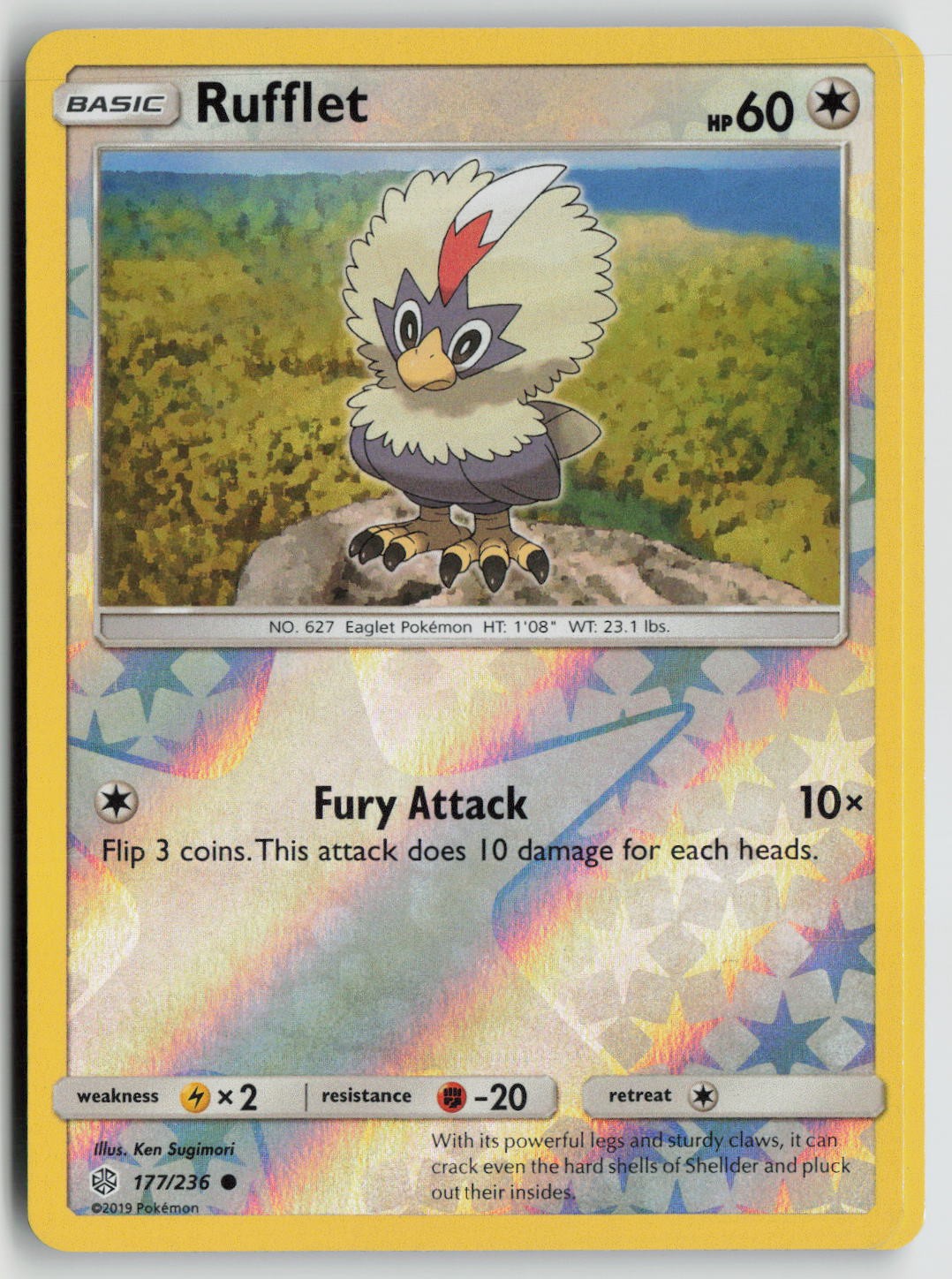 Rufflet SM - Cosmic Eclipse 177/236 Reverse Holo NM